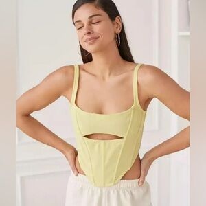 BNWT UO spitfire cutout corset pale lime M